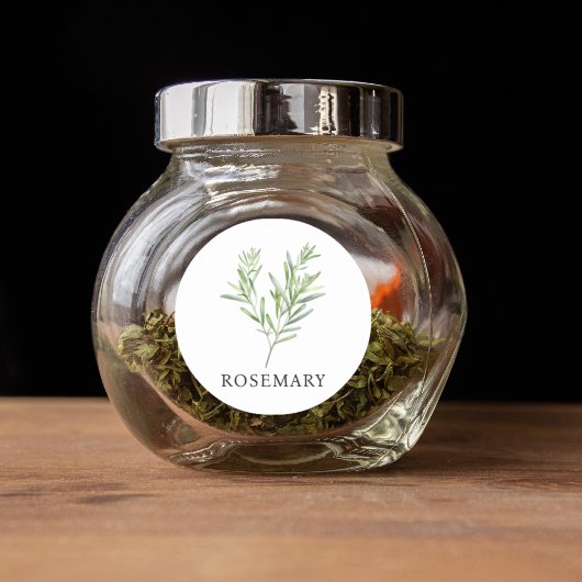 Sticker Rond Aquarelle Herb Rosemary