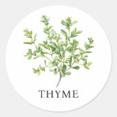 Sticker Rond Aquarelle Herb Thyme (Devant)