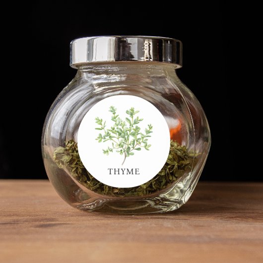 Sticker Rond Aquarelle Herb Thyme