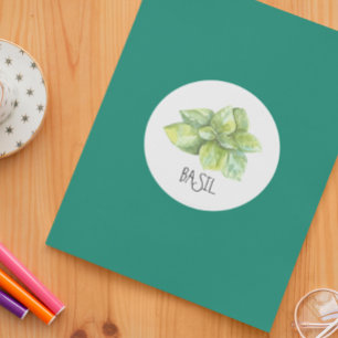 Sticker Rond Aquarelle Herbe Basil