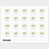 Sticker Rond Aquarelle Herbe Cardamom (Feuille)