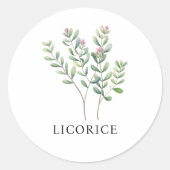 Sticker Rond Aquarelle Herbe Licorice (Devant)