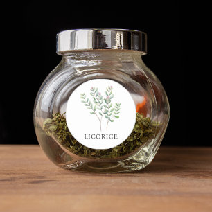 Sticker Rond Aquarelle Herbe Licorice