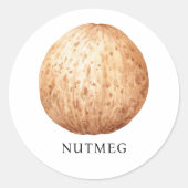 Sticker Rond Aquarelle Herbe Nutmeg (Devant)