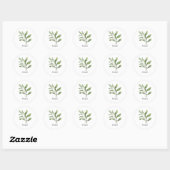 Sticker Rond Aquarelle Herbe Sage (Feuille)