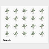 Sticker Rond Aquarelle Herbe Sage (Feuille)
