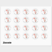 Sticker Rond Aquarelle Heureuse Sainte-Valentin pour enfants Co (Feuille)