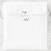 Sticker Rond Aquarelle Holly Sprigs (Sac)