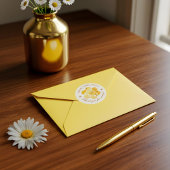 Sticker Rond Aquarelle Honeypeb Flower & Baby shower Bee