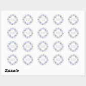 Sticker Rond Aquarelle Hydrangeas Wreath (Feuille)