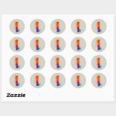 Sticker Rond Aquarelle I (Feuille)
