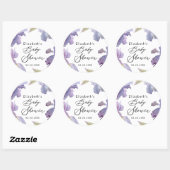 Sticker Rond Aquarelle Iris Floral Spring Garden (Feuille)