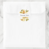 Sticker Rond Aquarelle jaune aérée Merci floral (Sac)