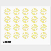 Sticker Rond Aquarelle Jaune beignets Merci d'arrosage (Feuille)