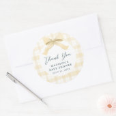 Sticker Rond Aquarelle jaune foncé Baby shower plaid & cabot (Enveloppe)