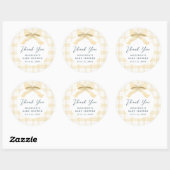 Sticker Rond Aquarelle jaune foncé Baby shower plaid & cabot (Feuille)