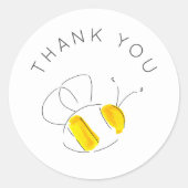 Sticker Rond Aquarelle jaune Merci Bumble Bee (Devant)