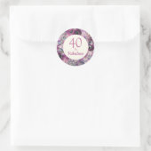 Sticker Rond Aquarelle jolie violet Floral 40 Fabuleux (Sac)