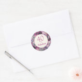 Sticker Rond Aquarelle jolie violet Floral 40 Fabuleux (Enveloppe)