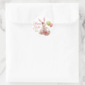 Sticker Rond Aquarelle Joyeux Bunny de Pâques Favoriser (Sac)