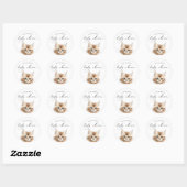 Sticker Rond Aquarelle Kitten | Cute Baby shower Chat Favoriser (Feuille)