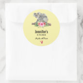 Sticker Rond Aquarelle Koala Oears mignonne Maman & Bébé Cuisin (Sac)