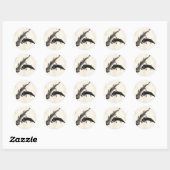 Sticker Rond Aquarelle Koi Fish (Feuille)