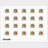Sticker Rond Aquarelle Ladybug (Feuille)