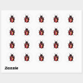 Sticker Rond Aquarelle Ladybug (Feuille)