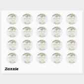 Sticker Rond Aquarelle laisse doré Glitter or Foil Anniversaire (Feuille)