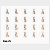 Sticker Rond Aquarelle Lapin de Pâques (Feuille)