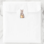 Sticker Rond Aquarelle Lapin de Pâques (Sac)