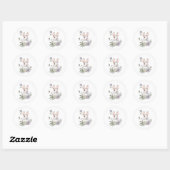 Sticker Rond Aquarelle Lapin de Pâques (Feuille)