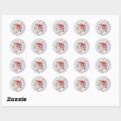 Sticker Rond Aquarelle Lapin Floral Lapin Mignonne Pâques Moder (Feuille)
