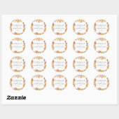Sticker Rond Aquarelle L'automne laisse le Mariage de couronne (Feuille)