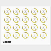 Sticker Rond Aquarelle Lavande Citron Boho  (Feuille)