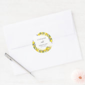 Sticker Rond Aquarelle Lavande de citron Boho (Enveloppe)