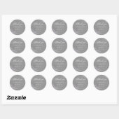Sticker Rond Aquarelle lavande fleurs gris mariage merci (Feuille)