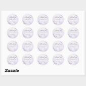 Sticker Rond Aquarelle lavande fleurs mariage merci (Feuille)