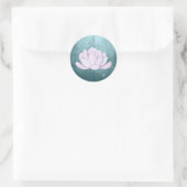 Sticker Rond Aquarelle Lavande Succulente, turquoise (Sac)