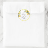 Sticker Rond Aquarelle Lemon Garden Mariage blanc (Sac)