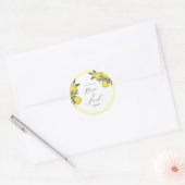 Sticker Rond Aquarelle Lemon Garden Mariage blanc (Enveloppe)