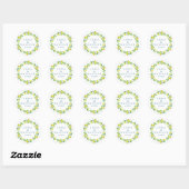 Sticker Rond Aquarelle Lemon Mariage méditerranéen Logo (Feuille)