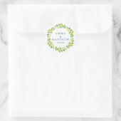 Sticker Rond Aquarelle Lemon Mariage méditerranéen Logo (Sac)