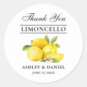 Sticker Rond Aquarelle Lemons Limoncello Mariage (Devant)