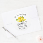Sticker Rond Aquarelle Lemons Limoncello Mariage Merci (Enveloppe)