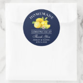 Sticker Rond Aquarelle Lemons Limoncello Merci bleu (Sac)