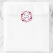 Sticker Rond Aquarelle Lilac et violet Merci Floral (Sac)