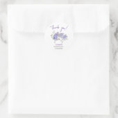 Sticker Rond Aquarelle Lilac Fleur Douche nuptiale merci C (Sac)
