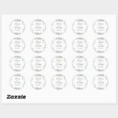 Sticker Rond Aquarelle Lilac Mariage floral Favoriser (Feuille)